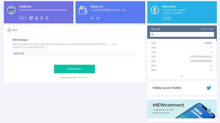 MewWallet (MyEtherWallet) The Original Ethereum Mobile Wallet Analysis