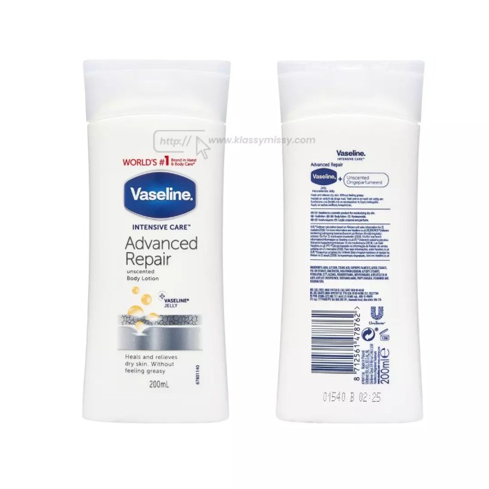 Vaseline Intensive Care Advanced Repair Body Lotion 200ml Vaseline Intensive Care Advanced Repair Body Lotion